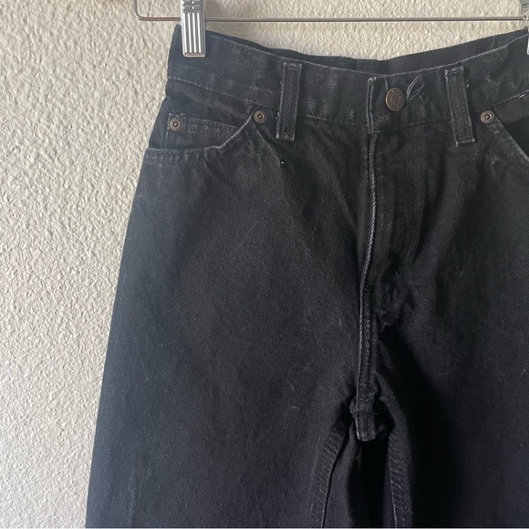 Vintage Curfew Tapered Jeans Girls 14 Slim (23x26) Black Distressed Cotton - Picture 4 of 16